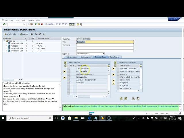 SQVI- How to list the SAP Transaction By the Module
