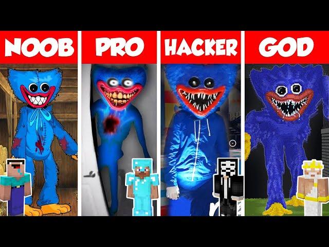 HUGGY WUGGY POPPY PLAYTIME HOUSE BUILD CHALLENGE - NOOB vs PRO vs HACKER vs GOD Minecraft Animation