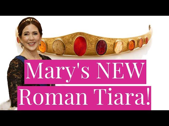 Queen Mary's NEW Roman Style TIARA! Mary Mines Vaults, Finds Queen Caroline Amalie's Gold Diadem