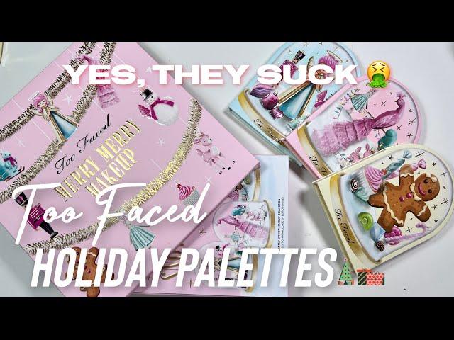 * N E W * Too Faced 2023 Holiday Palettes | Unboxing, Live Swatches, Closeups