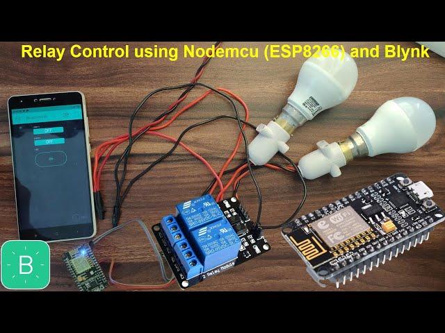 Home Automation using Nodemcu and Blynk app | Blynk Nodemcu ESP8266 relay Control