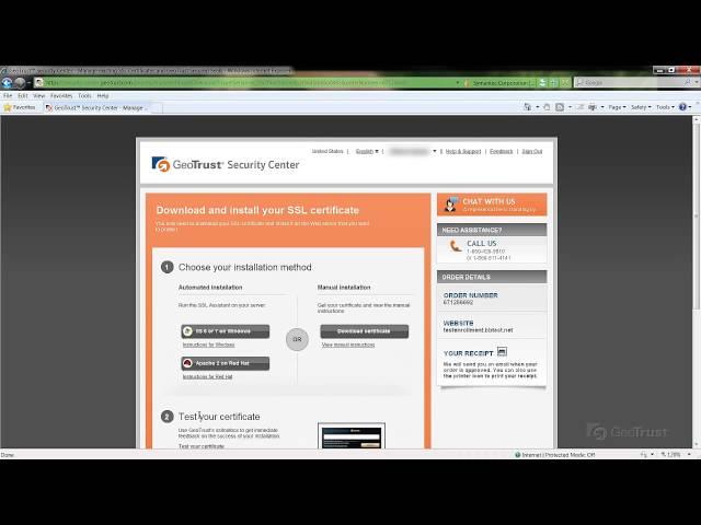 Guide on Downloading a SSL Certificate in the Geotrust SSL Security