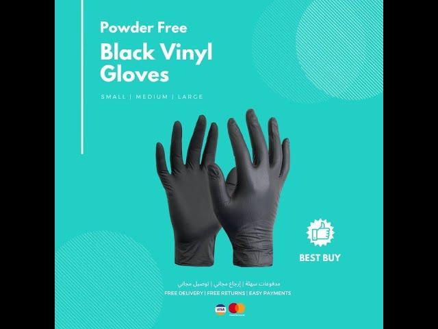 Powder Free Black Vinyl Gloves from Hotpack | Shop Online from www.hotpackwebstore.com