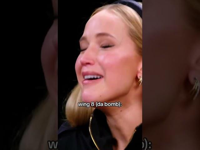 Jennifer Lawrence's reaction to every wing on Hot Ones 