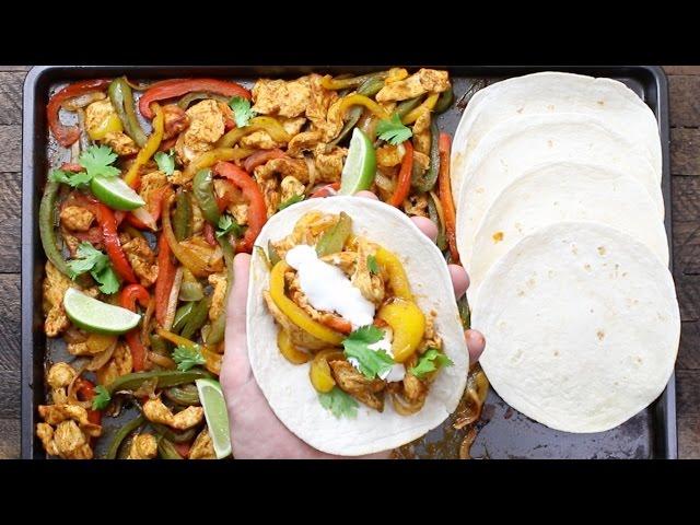 Sheet Pan Chicken Fajitas {Oven Baked!}