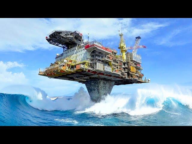 BIGGEST Offshore Oil Rig SHAKES by MONSTER WAVES – What Happens Inside?