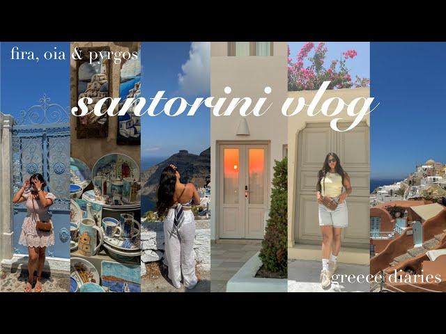 SANTORINI VLOG | greece, travel vlog, exploring oia, greek food, pyrgos village & more 🪬️