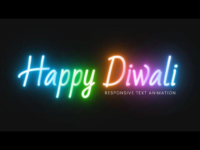 Html CSS Glowing Text Animation Effects | Happy Diwali 2021 @OnlineTutorialsYT