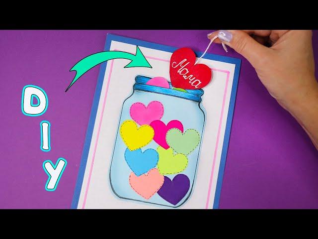 DIY Баночка с сердечками  Подарок для мамы или подруги на 8 марта!