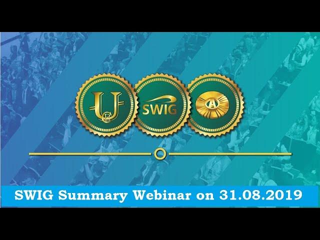 SWIG Summary Webinar on 31.08.2019