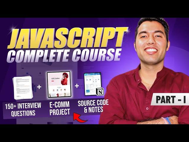 JavaScript Full Course Tutorial for Beginners in HindiFree Notes with 10+ Projects | P-1