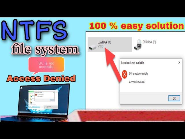 NTFS file system // access denied in local disc // how to get permission in ntfs file.#sillysolve