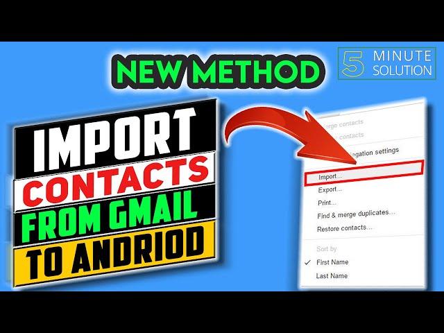 How to import contacts from gmail to android 2024 | google contacts