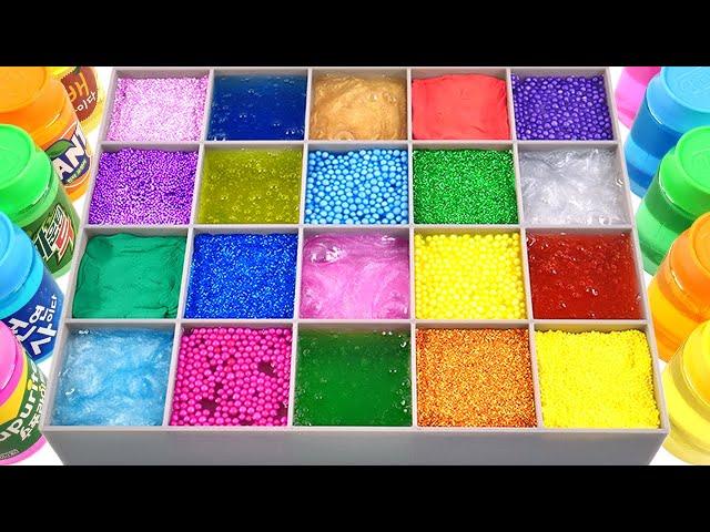 Satisfying Video l How to make Rainbow Slime Net WITH Mixing All My Slime Challenge Cutting ASMR #99