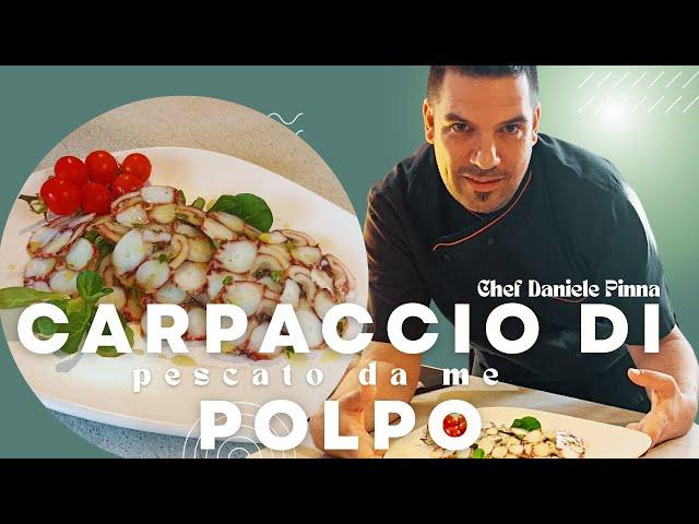 The recipe for freshly caught octopus carpaccio by chef Daniele Pinna is fresh and tasty