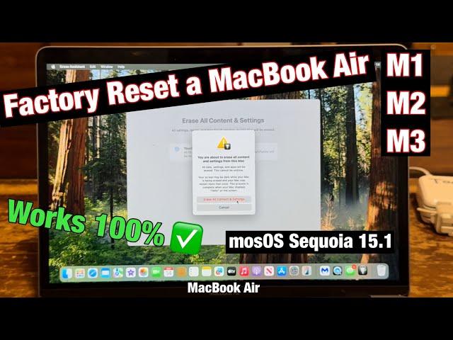 How to factory reset a MacBook Air M1 M2 M3 in 2024, works 100% (so easy)