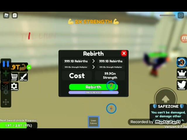 I got 1 Trillion rebirths in (weapon Masters) :D