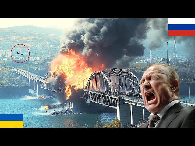 Crimean Bridge destroyed when crossed by North Korean elite troops Ukraine dropped 90 Ton Bomb on it