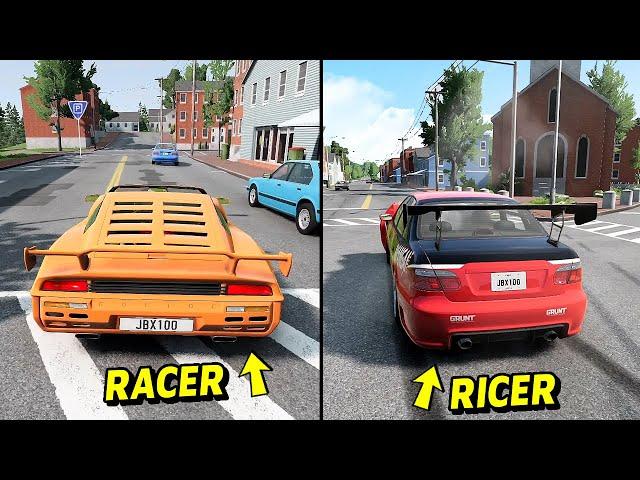 Different types of players in BeamNG