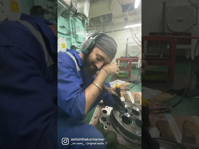 Working as marine engineer on ship #lifeatsea #sailor #motivation