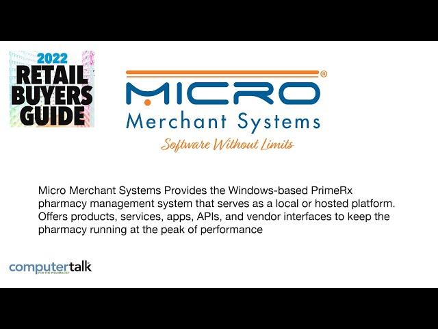 Micro Merchant Systems PrimeRx | ComputerTalk for the Pharmacist