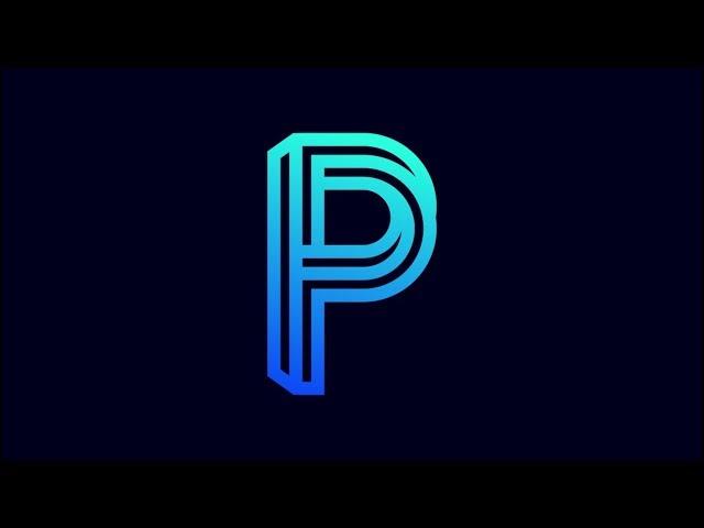 line art logo text | Letter P Logo Design in coreldraw