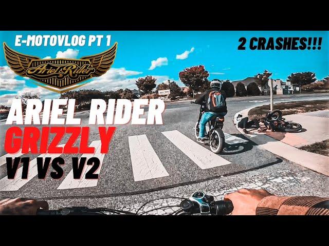 ARIEL RIDER GRIZZLY V1 Vs. V2 + CRASHES!!! | Comparison and Race | Pt 1