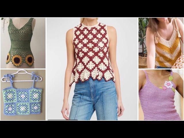 Crochet cotton thread latest top /crochet crop top design ideas