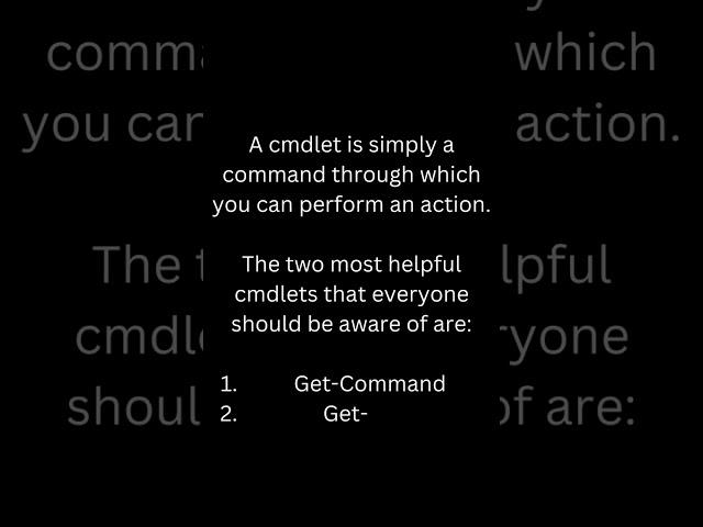 what is cmdlets | Powershell | CMDLETS | HYDTECH