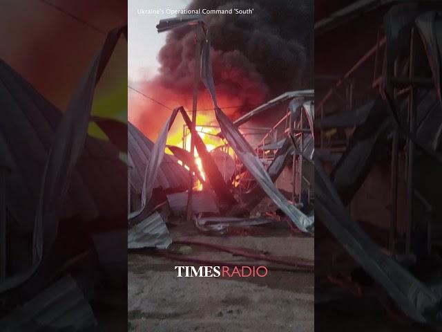 Russian missile attack destroys grain warehouse in Odesa region