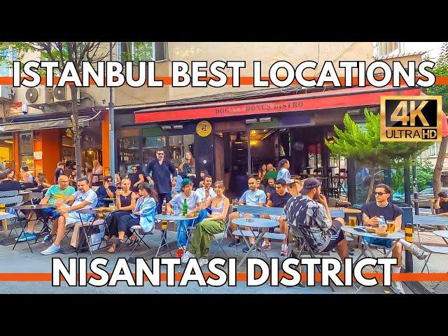 ISTANBUL TURKEY 2024 4K WALKING TOUR BEST LOCATIONS IN CITY CENTER | NISANTASI CAFES,SHOPS,STREETS