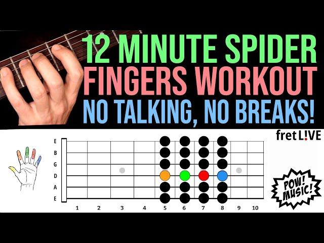 Guided Spider Fingers Exercise & Guitar Warm Up! Improve Stretching, Alternate Picking & Timing!