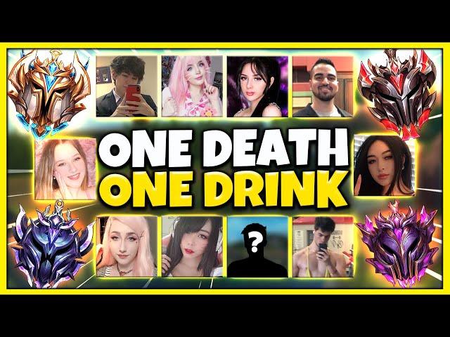 *1 DEATH = 1 DRINK* DRUNK LEAGUE E-GIRL SQUAD 5V5 CHALLENGE (ABSOLUTE INSANITY) - League of Legends