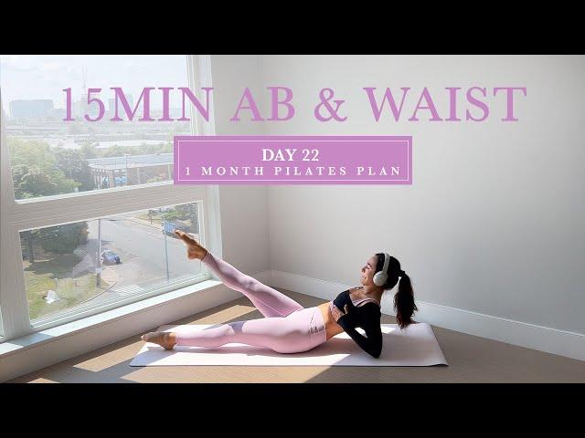 DAY 22 - 1 Month At Home Pilates Plan // 15MIN Lower Abs & Toned Waist // madeleineabeid