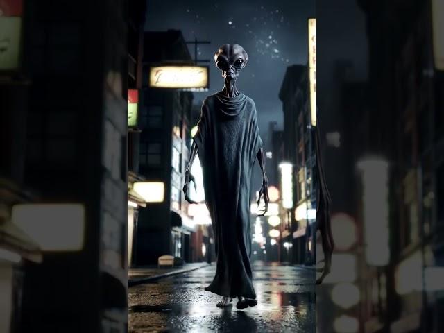 A video of an alien creature walking in a deserted city at night  | Ep 01 #alien | #shortvideo.