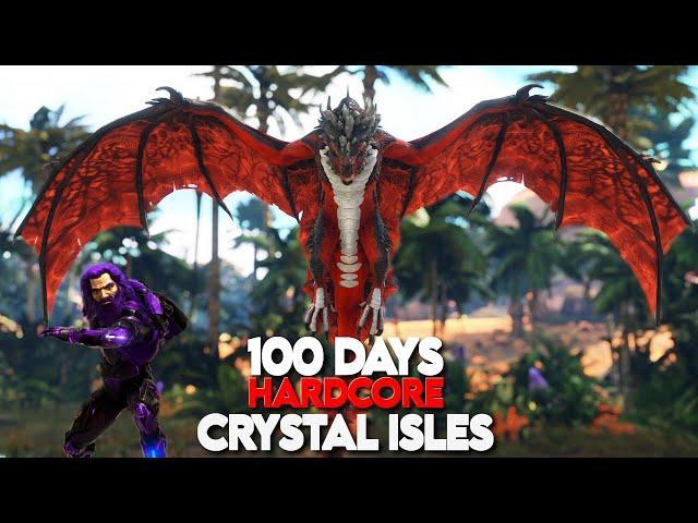 I played 100 Days Hardcore on Crystal Isles | ARK Survival Evolved