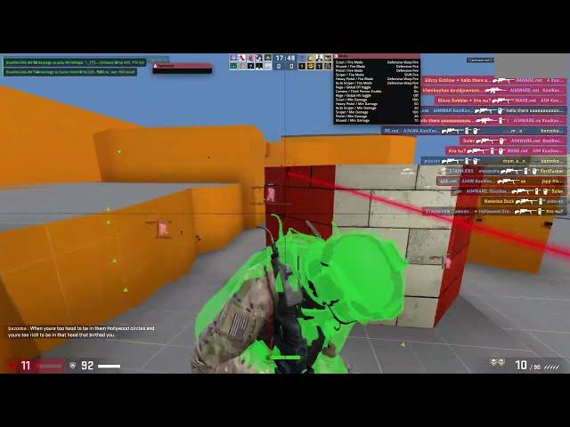 aimware UNHITTABLE ANTI-AIM! CRAZY CLIP! I’m HITTING P (rare moment) so many misses (11hp clutch)