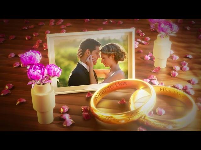 Slideshow de casamento, template editável 3d Wedding Slideshow em After Effects