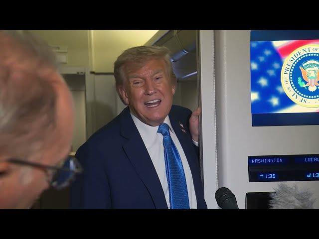 President Trump Gaggles with the Press on Air Force One, June 17, 2025