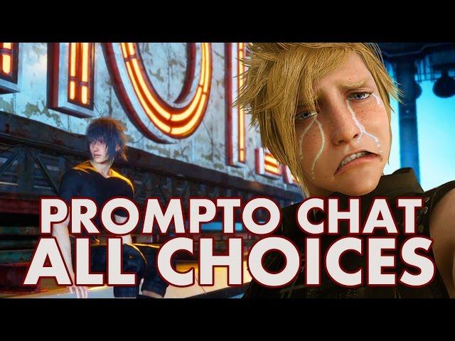 FINAL FANTASY XV - All Prompto Motel Chat Choices