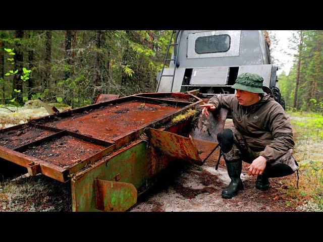 ТАЙГА! БРОШЕННЫЕ НАХОДКИ! ВОЕННЫЙ ПРИЦЕП. ПРОВЕРИЛ "ЛАГ-ПУНКТ" БЕШЕНЫЙ ЖОР РЫБЫ НА ТАЕЖНОЙ РЕКЕ!