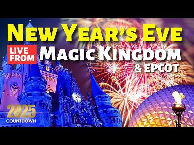 LIVENew Year's Eve Fireworks From The Magic Kingdom & EPCOT | Disney World Countdown To 2025