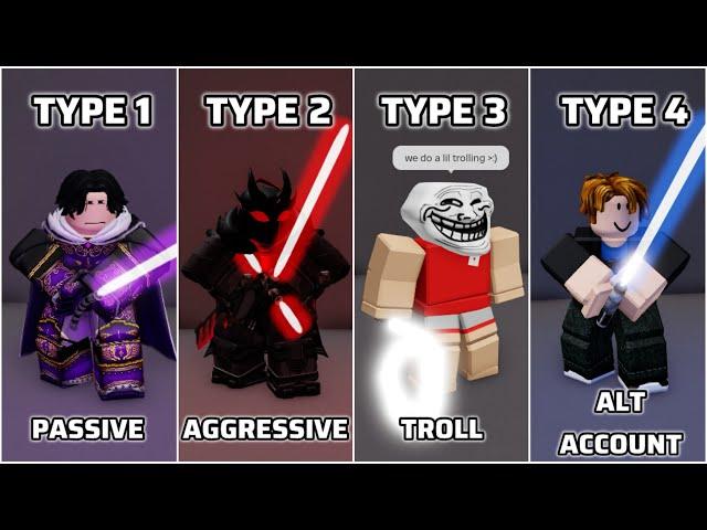 Types of players in Saber Showdown - Roblox