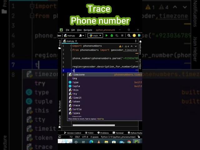 Track Phone Number Location Using Python| Python Cool Projects #python