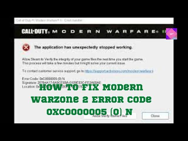 Fix Modern Warfare 2 Error Code 0xc0000005 (0) N || Game Ship Exe MW2 Crash || 0x00001338