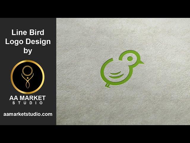 Line Bird Logo Design By AA Market Studio