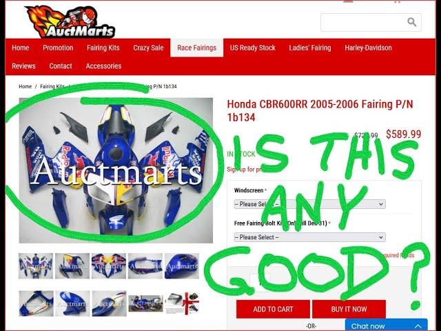 AuctMarts Fairings Review 05 CBR600RR  Made in China 3 years old kit 06