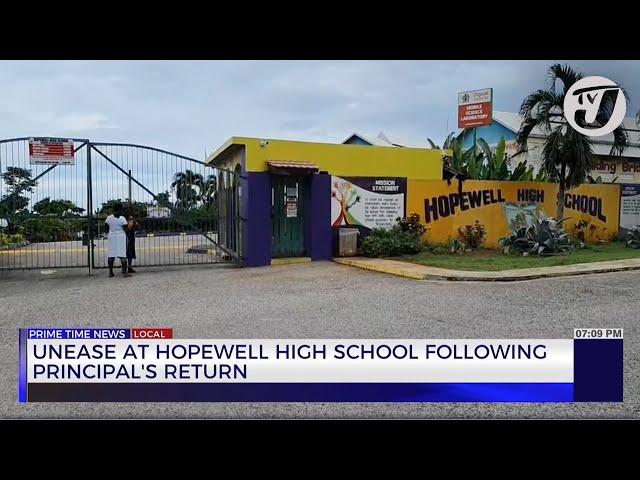 Unease at Hopewell High Schools Following Principal's Return | TVJ News