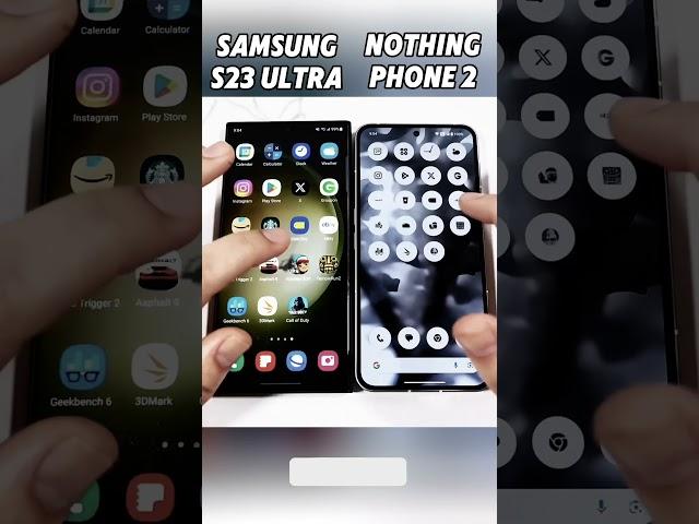 Samsung S23 Ultra vs Nothing Phone 2  Speed Test Battle! Who’s the Real King?  #Shorts#viralvideo