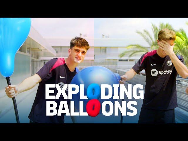  BOOM! EXPLODING BALLOONS CHALLENGE WITH PAU VÍCTOR & PABLO TORRE | FC Barcelona 